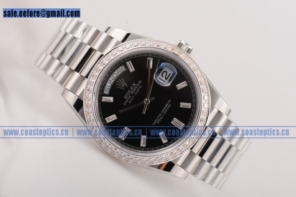 Rolex Day-Date Perfect Replica Watch Steel 118239 blkcs(BP)