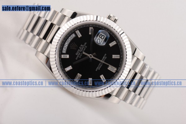 Perfect Replica Rolex Day-Date Watch Steel 118239 blkcsd(BP)