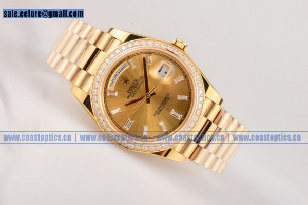 Rolex Day-Date Perfect Replica Watch Yellow Gold 118238CSD(BP)