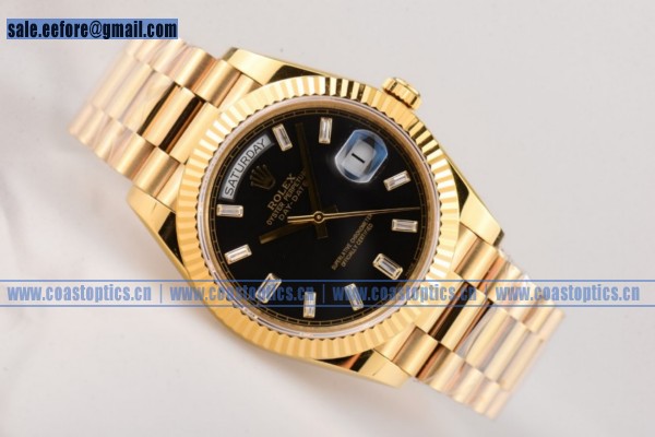 Rolex Day-Date Watch Perfect Replica Yellow Gold 118238BLKS(BP)