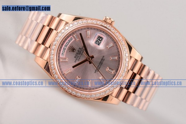 Rolex Day-Date Perfect Replica Watch Rose Gold 218235 silscd(BP)