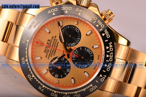 Rolex Daytona Perfect Replica Watch Yellow Gold 116529 gs