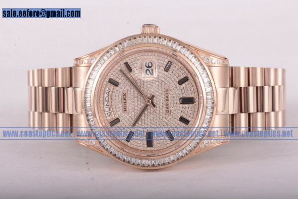 Rolex Day Date II Watch Rose Gold 118235BD dsp Perfect Replica - Click Image to Close