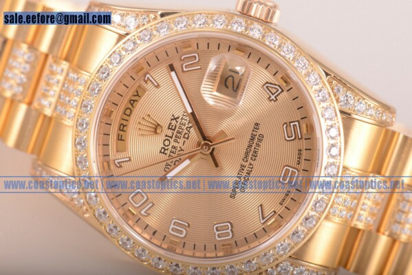 Rolex Day-Date Perfect Replica Watch Yellow Gold 118348D