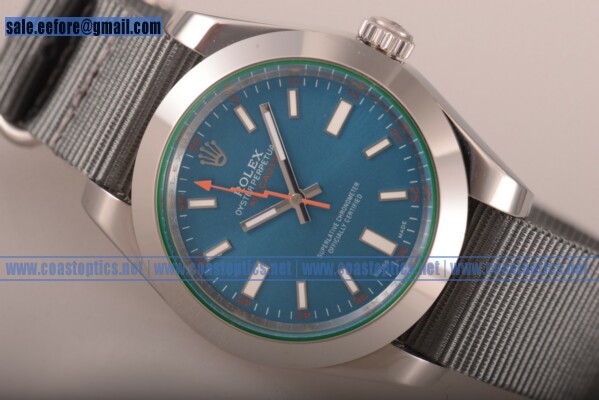 Rolex Milgauss Watch Steel 116400gv Blue NY Replica