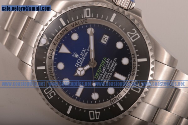 Perfect Replica Rolex Deepsea Sea-Dweller D-Blue Edition Dive Watch Steel 116660 (BP)