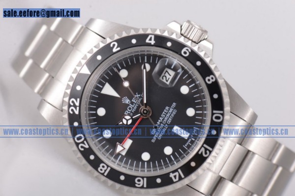 Rolex Replica GMT-Master Vintage Watch Steel 116730BW Black Bezel