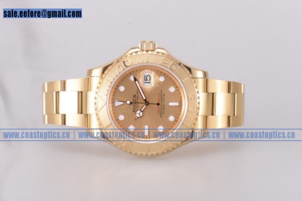 Rolex Perfect Replica Yacht-Master 40 Watch Yellow Gold 16628 Gold Dial (BP)