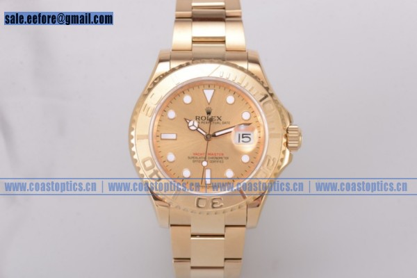 Rolex Perfect Replica Yacht-Master 40 Watch Yellow Gold 16628 Gold Dial (BP)