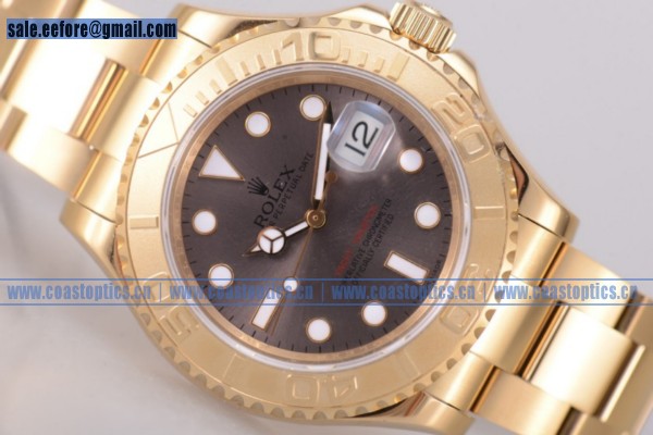Rolex Yacht-Master 40 Perfect Replica Watch Yellow Gold 16628 Grey Dial (BP)