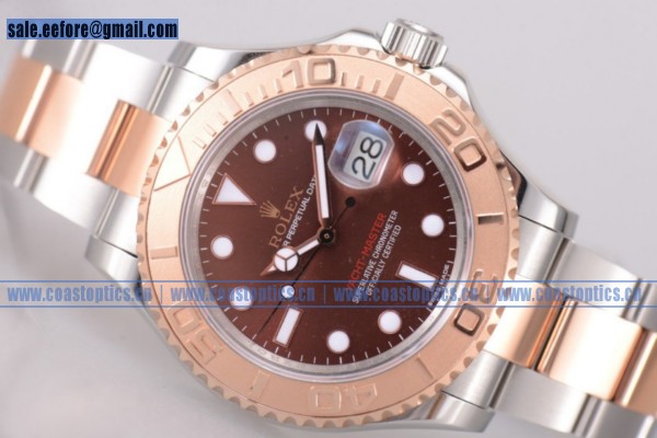 Rolex Yacht-Master 40 Perfect Replica Watch Two Tone 116621 Brown (BP)