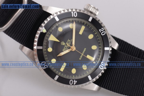 Replica Rolex Submariner Vintage Watch Steel 5516 bk Black Nylon