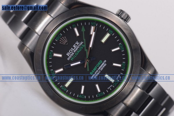 Rolex Milgauss Bamford Best Replica Watch PVD 116400GVDLC - Click Image to Close