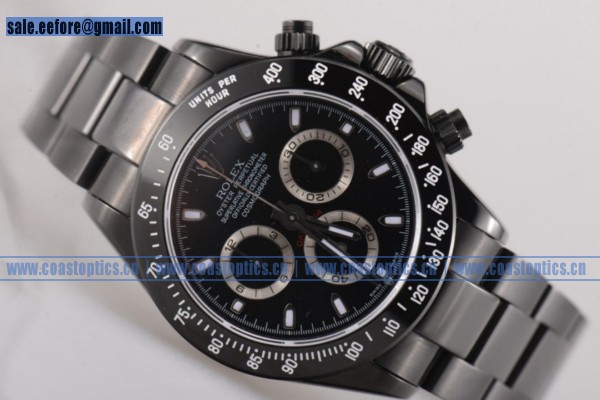 Rolex Daytona Chrono Watch Perfect Replica PVD 120321P bks (BP)