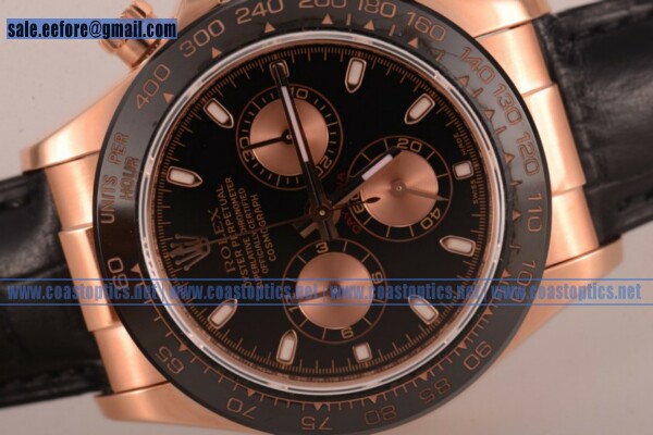 1:1 Replica Rolex Daytona Chrono Watch Rose Gold Case 116515 LNpsbc (JF)