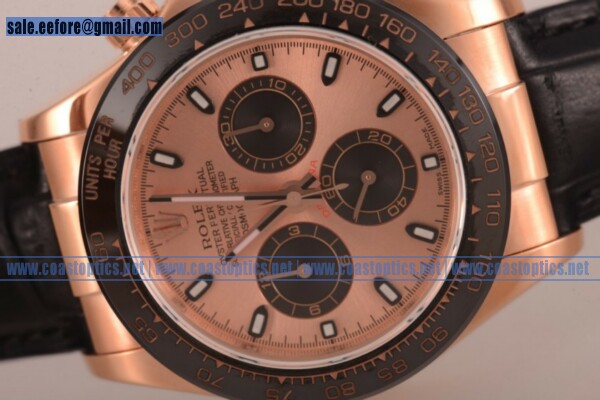 1:1 Replica Rolex Daytona Chrono Watch Rose Gold Case 116515 LNpsbr (JF)