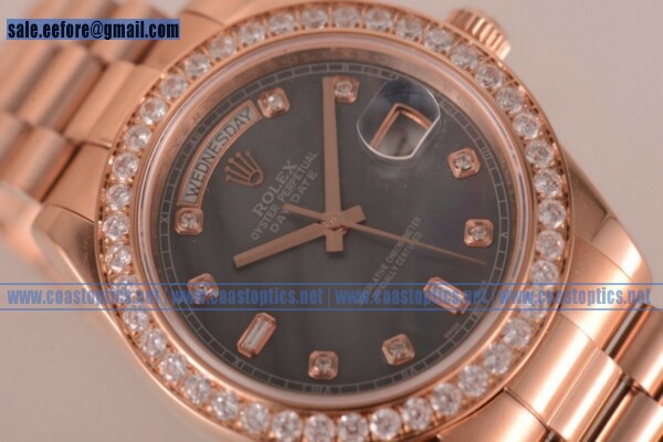 Replica Rolex Day Date II Watch Rose Gold Case 118235D bkmdp (BP)