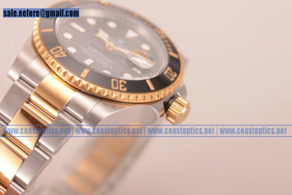 Perfect Replica Rolex Submariner Watch Yellow Gold 116613 bk (BP)