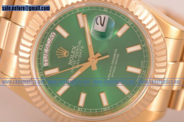 Perfect Replica Rolex Day Date Watch Yellow Gold 228235bjt (BP)