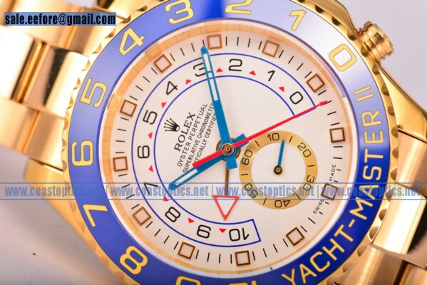Rolex Yachtmaster II Perfect Replica Chrono Wacth Yellow Gold 116688 (BP)