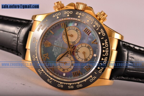 Perfect Replica Rolex Daytona Chrono Watch Yellow Gold 116515 LNblkmr (BP)