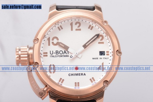 U-Boat Chimera Automatic Replica Watch Rose Gold 7237 Black Leather - Click Image to Close