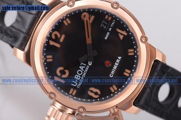 Replica U-Boat Chimera Automatic Watch Rose Gold 7239 Black Dial