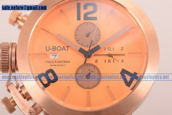 Replica U-Boat Classico Italo Fontana Chrono Watch Rose Gold 5173R - Click Image to Close